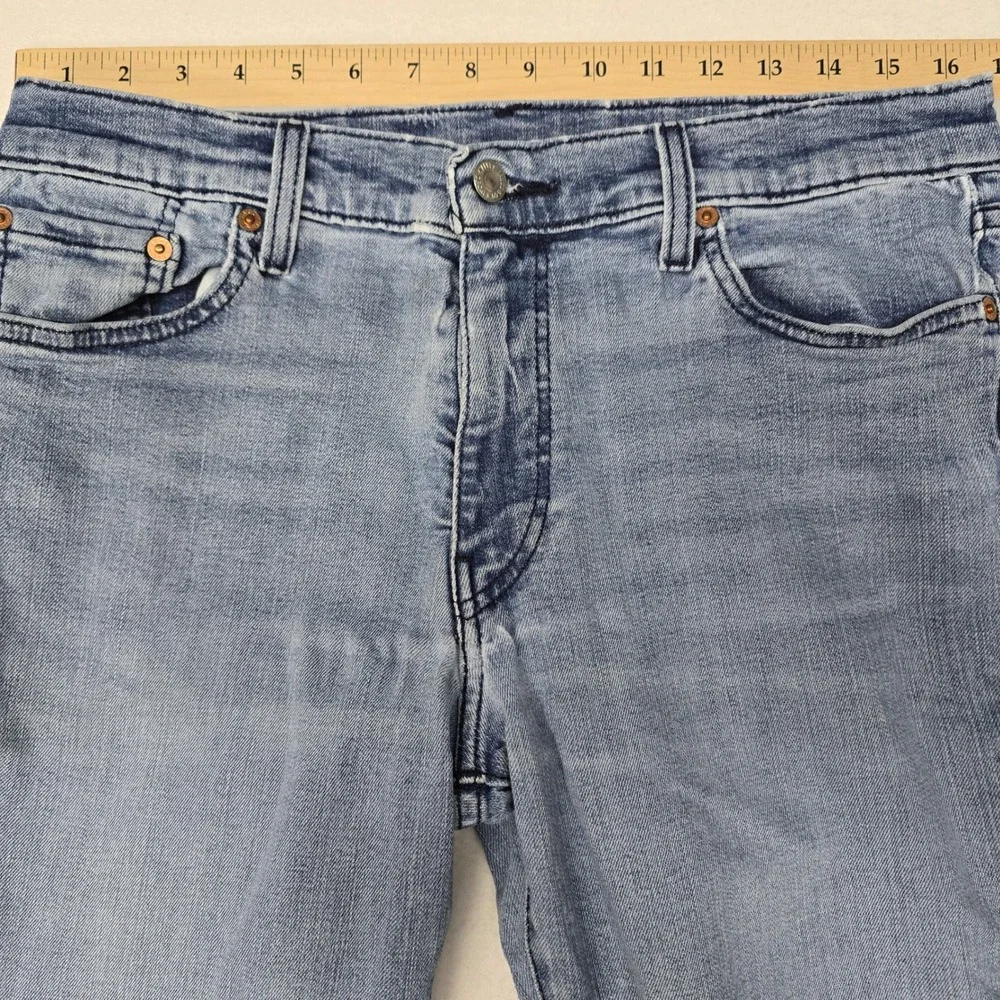Levis 511 Slim Fit Jeans Mens 33x34 Light Wash Blue Denim Beach Boho Hipster Y2K